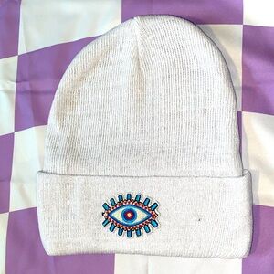 White Evil Eye Unisex Fashion Beanie
